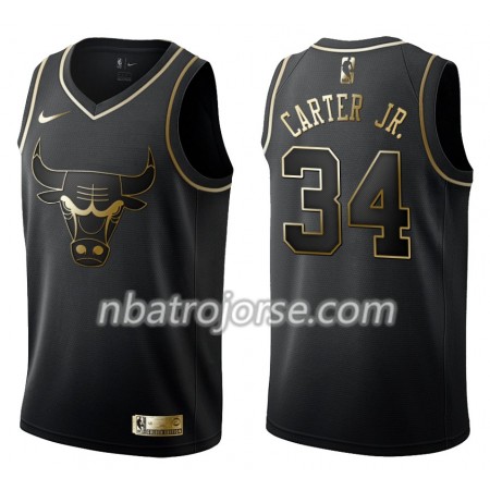 Män Chicago Bulls Tröja Wendell Carter Jr. 34 Nike Svart Guld Edition Swingman